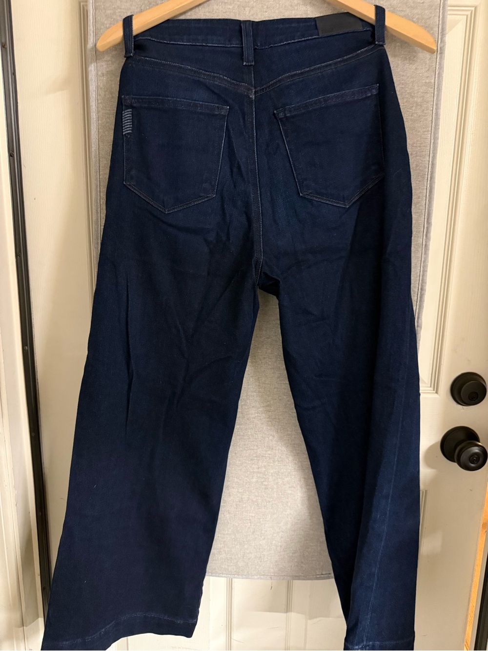 PAIGE ANESSA High-Rise Wide Leg Crop Jeans in Deep Indigo - Picture 4 of 6